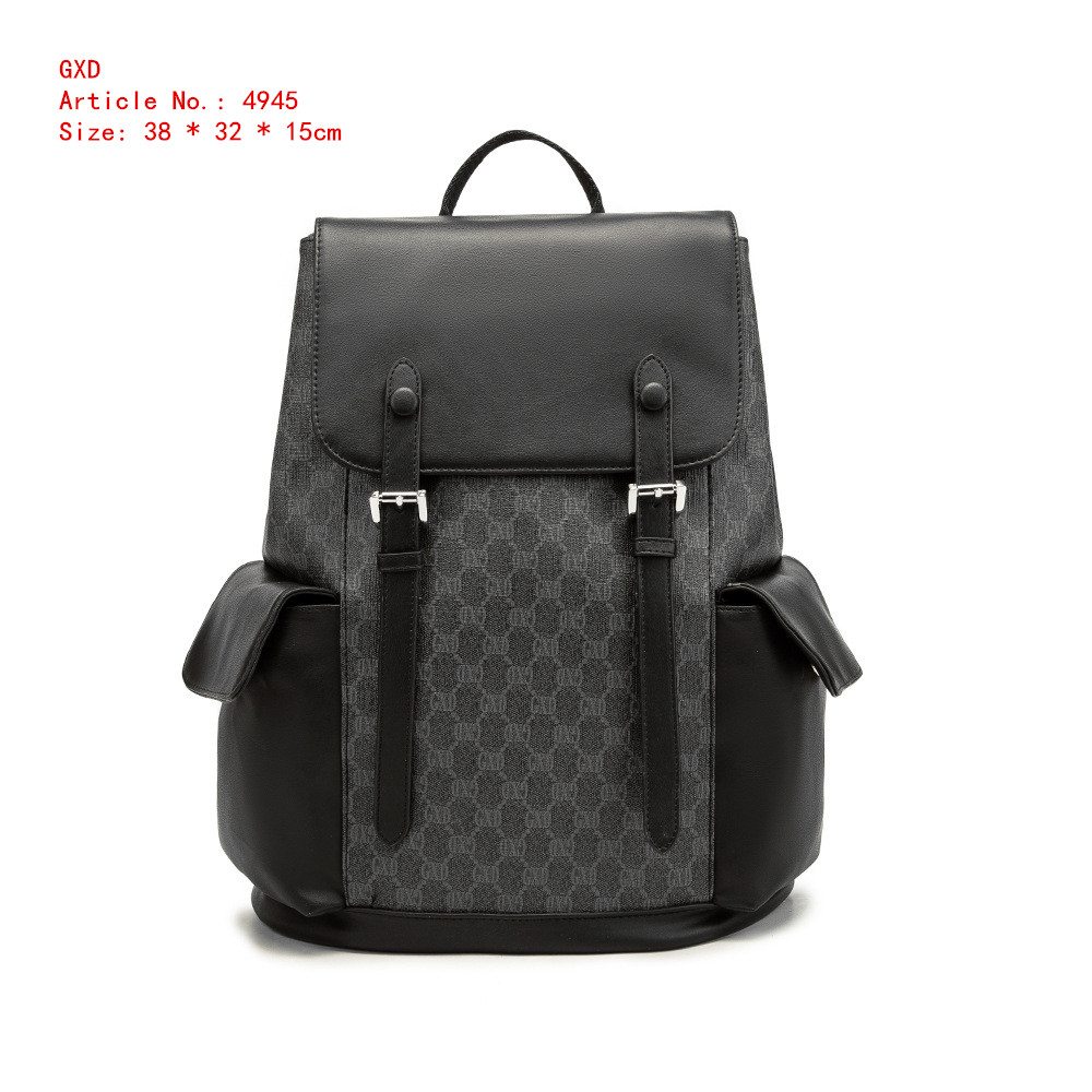 

men brand shoulder bag street trend plaid leisure backpack large contrast leather handbag outdoor travel pocket decoration student backpacks, Gxd-4945