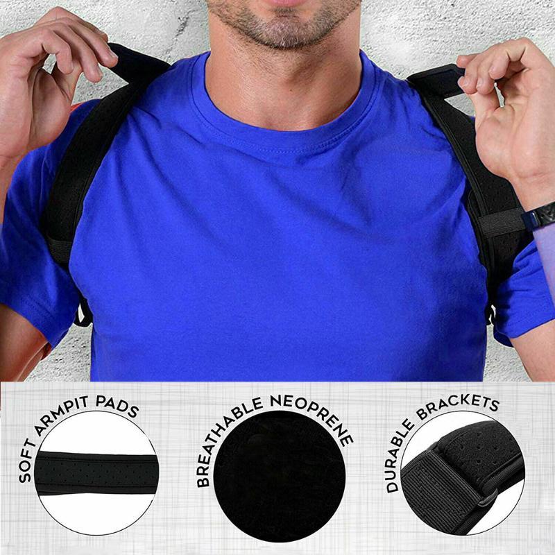 

2020 Brace Support Belt Adjustable Back Posture Corrector Clavicle Spine Back Shoulder Lumbar Posture Correction For Men Women, As pic