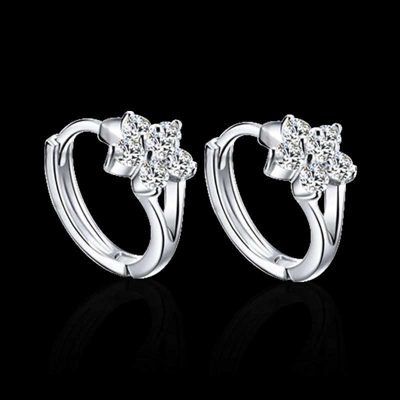 

2020 Free shipping jewelry Han edition woman roses zircon earrings & ear clip Joker flower wholesale earrings manufacturer eh006