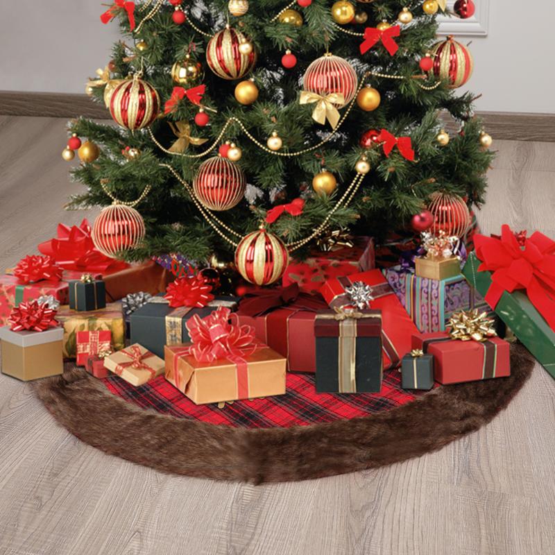 

Christmas Decorations Tree Skirt Holiday Thick Plush Edge Xmas Ornaments Household Implements