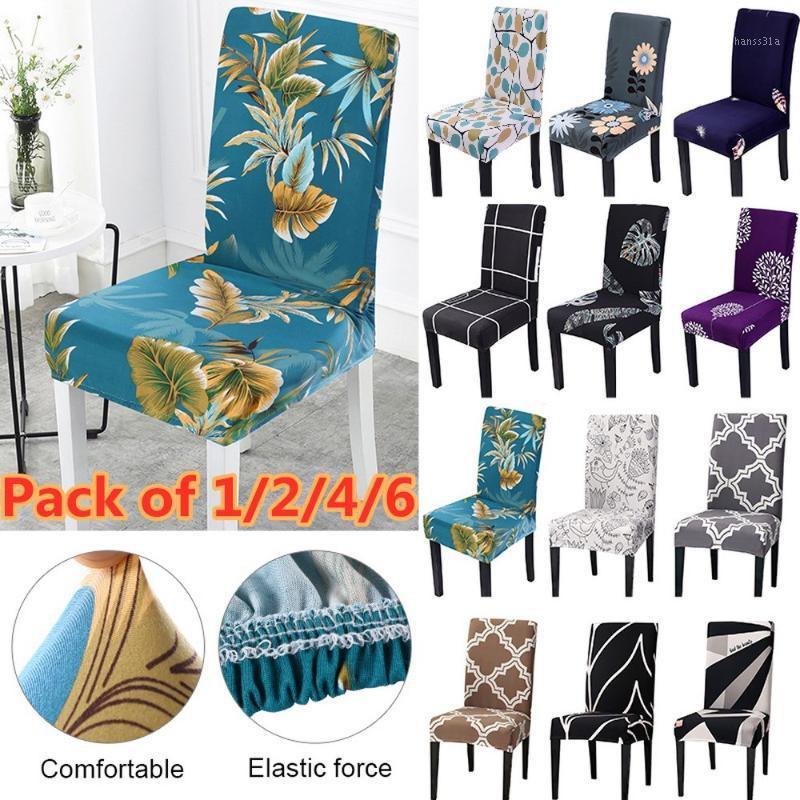 

Elastic Chair Cover Floral Stretch Printing Chair Covers For Wedding Dining Room Spandex Office Banquet Housse De Chaise1
