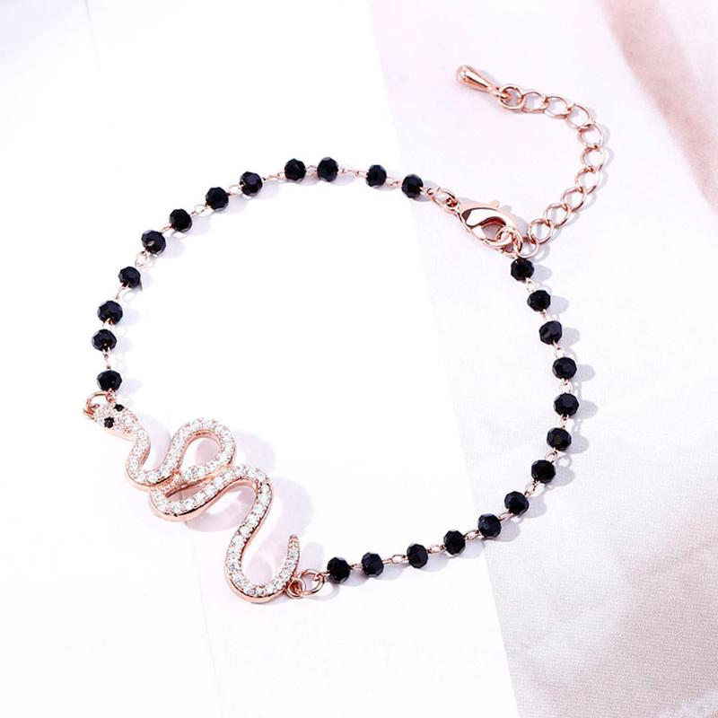 

Charm Bracelets Punk Crystal Snake For Women Animal Boho Gold Silvery Chain Girls Vintage Jewelry Gifts Drop