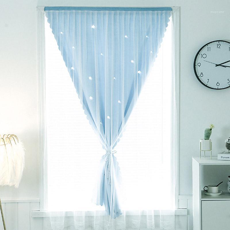 

Pack of 2 Pieces 100x180CM Self Stick Door Window Curtain For Living Room Decoaration Bay Window Yarn Curtains1, Blue