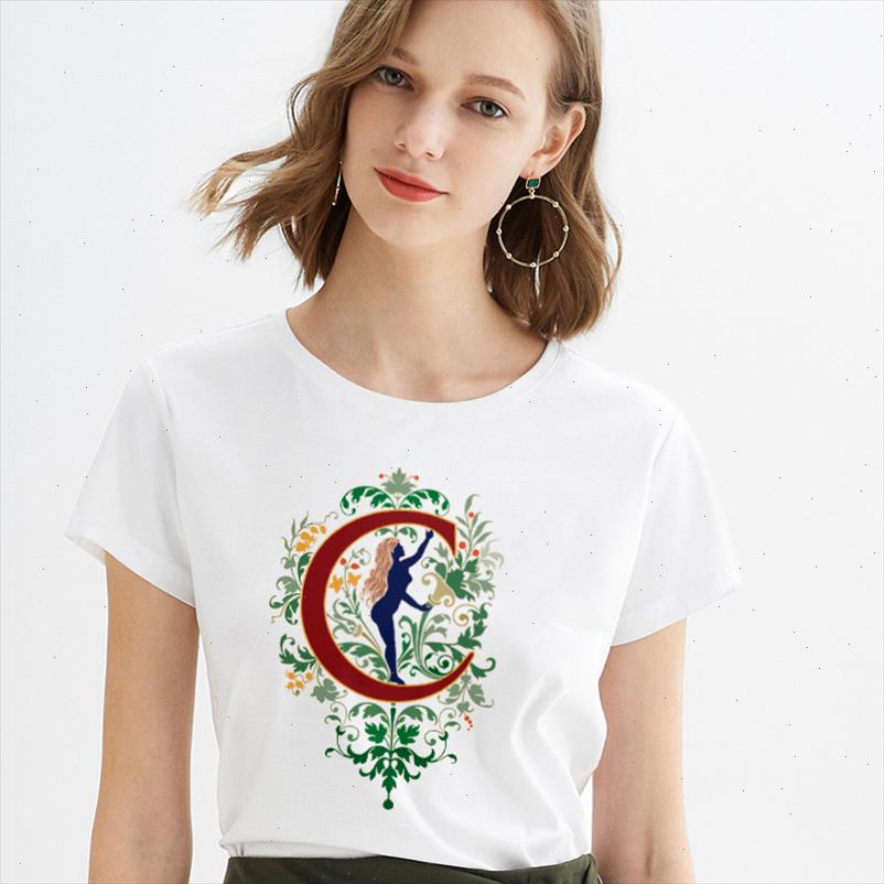 

2021 new fashion t shirt women cde letter printed casual tshirt short sleeve summer t shirt white female clothing