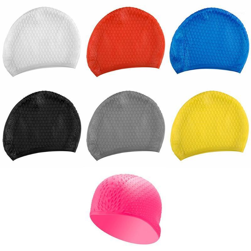 

Colorful Silicone Swimming Cap Swimming Pool practical Cap Silicone durable Ear protection1, Yellow