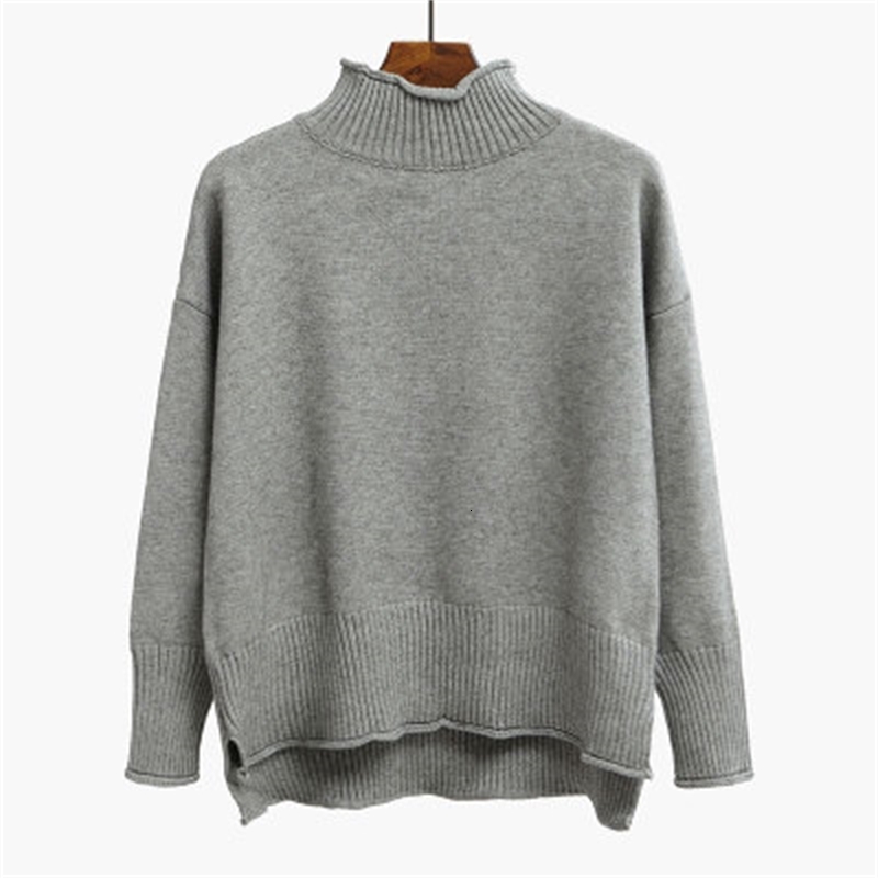 

2021 New Turtleneck Women Autumn Winter Batwing Sleeve Pull Femme Hiver Outerwear Loose O-neck Pullover Knitted Sweater Lv9k, Black