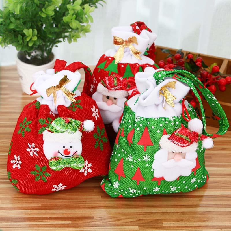 

Santa Claus Gift Bags Merry Christmas Gift For Kids Xmas Tree Packing Bags Happy New Year 2021 Christmas Candy Navidad 2020