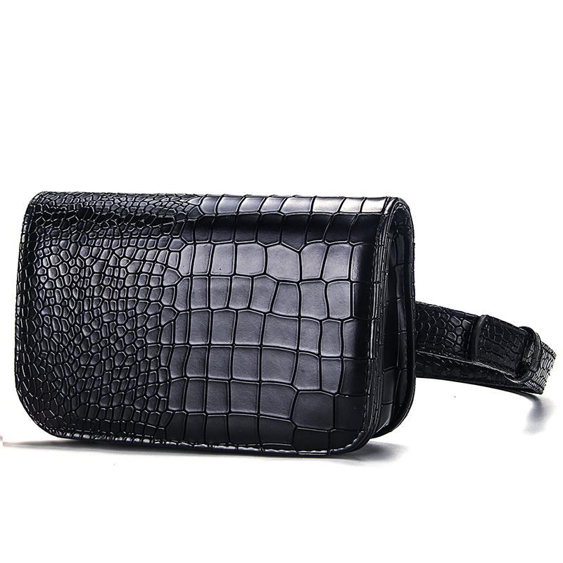 

Fanny Pack 5.5 inch Phone Waist Packs Lady Bumbag Pu Leather Stone Pattern Black Small Waist Bags for Women Belt Bag Female