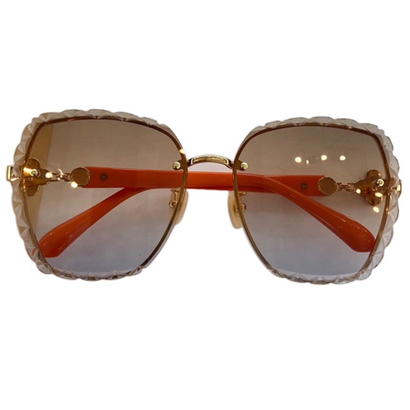 

2021 New Vintage Rimless Sqaure Sunglasses Women Sexy Retro Gradient Sun Glasses Female with Brand Box Ft45