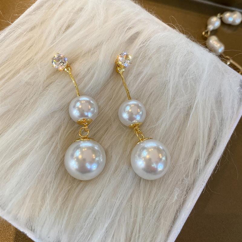 

Origin Summer Elegant Circle Pearl Dangle Earings for Women Korean Fashion Rhinestone Dangle Earings Wedding Jewelry Wholesale