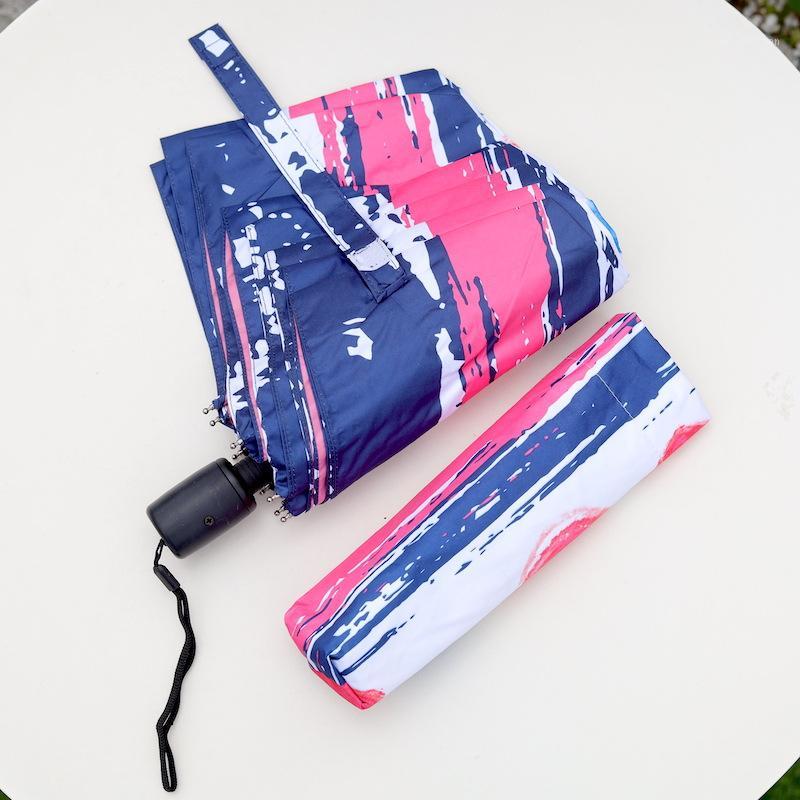 

Automatic umbrella three-fold umbrella women black coating UV sunscreen sunny rainy windproof strong1