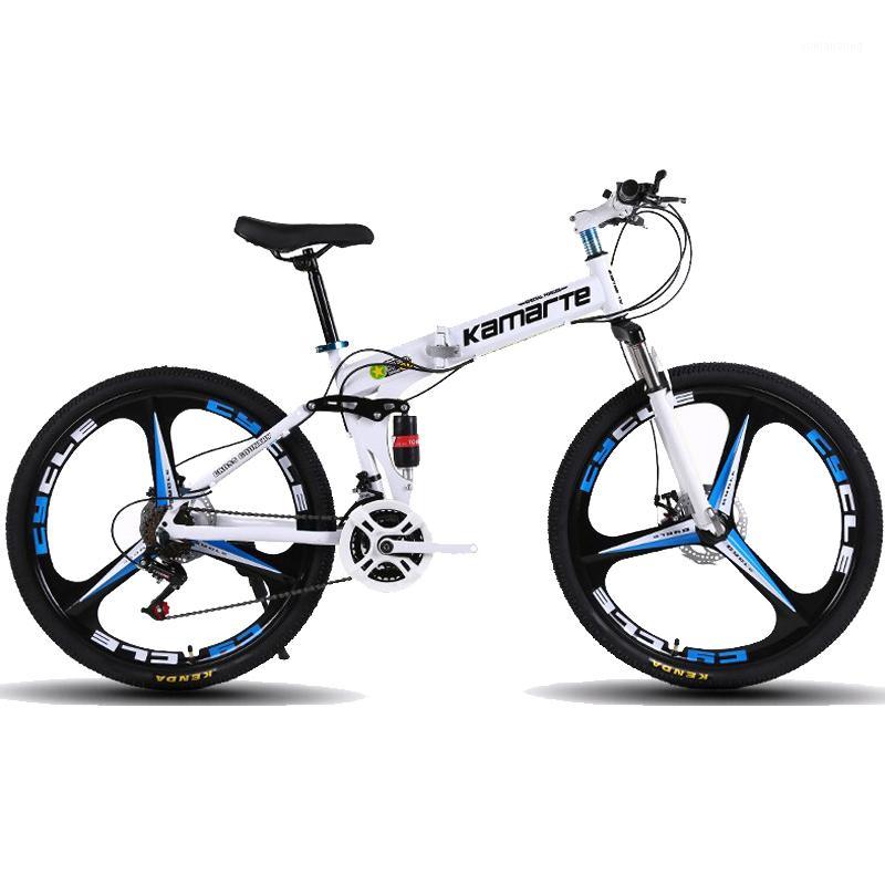 

26inch folding mountain bike double disc brakes bicycle 21 speed folding bicycle 6 knife wheel and 3 knife wheel mountain bike1