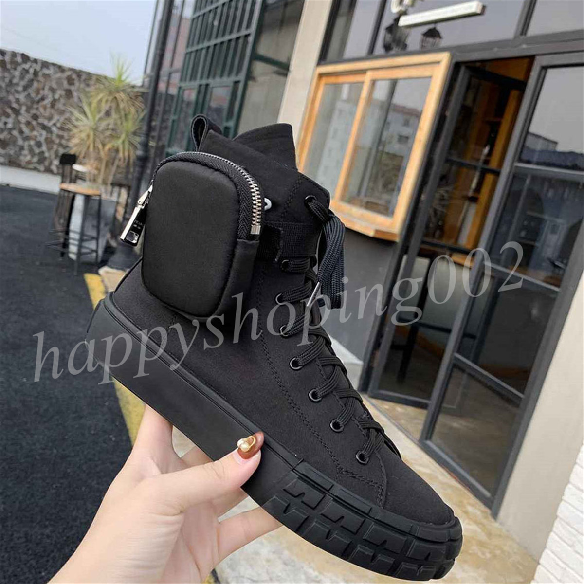 

2021arrivals classic luxueux casual boot shoes Lace-up retro pocket Spring Autumn men women shoe, Black