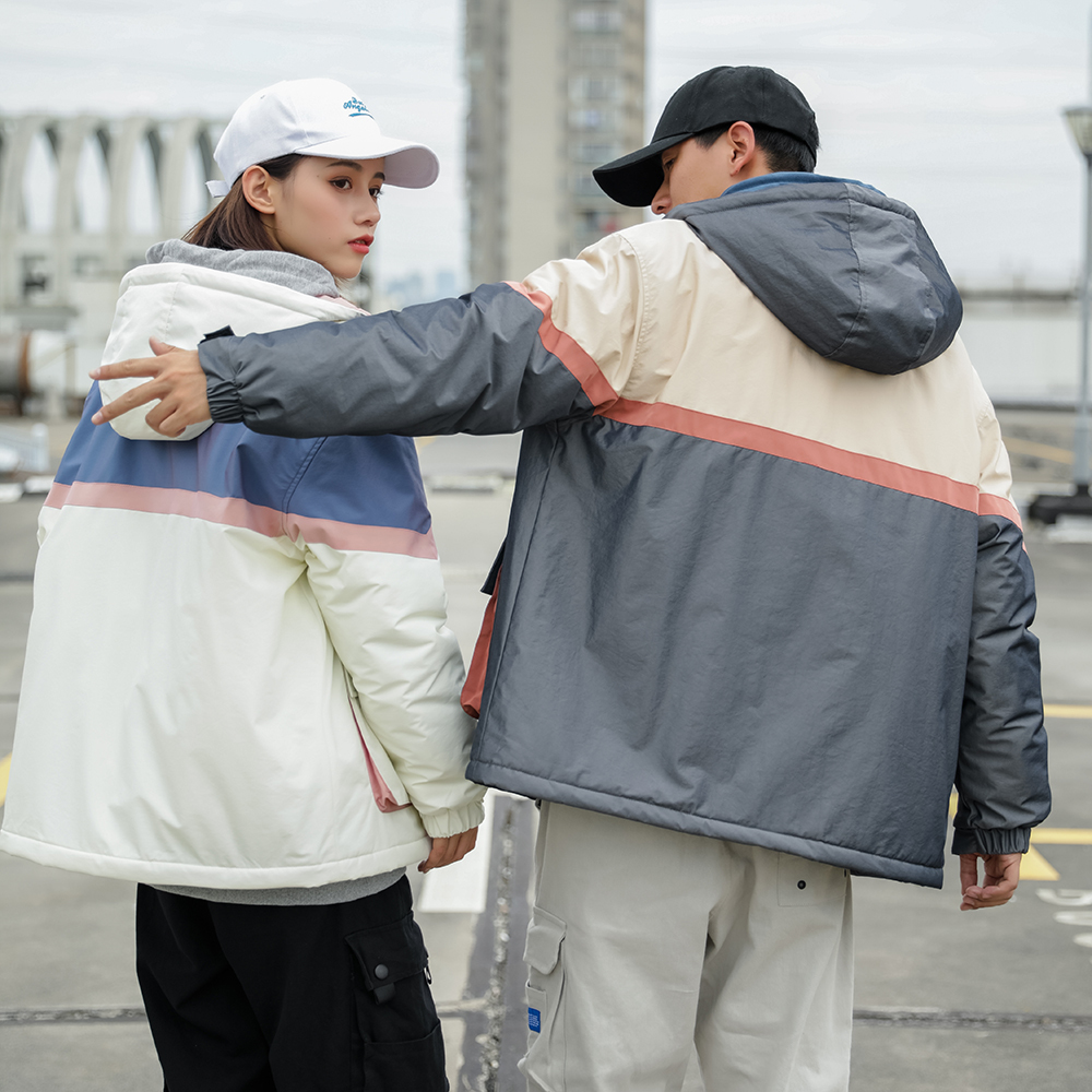 

Parkas Women Autumn Down Jackets Couple Outerwear Womens Streetwear Coats Pocket Zipper Jackets Letter Pattern Wholesale High Qulity, Gray