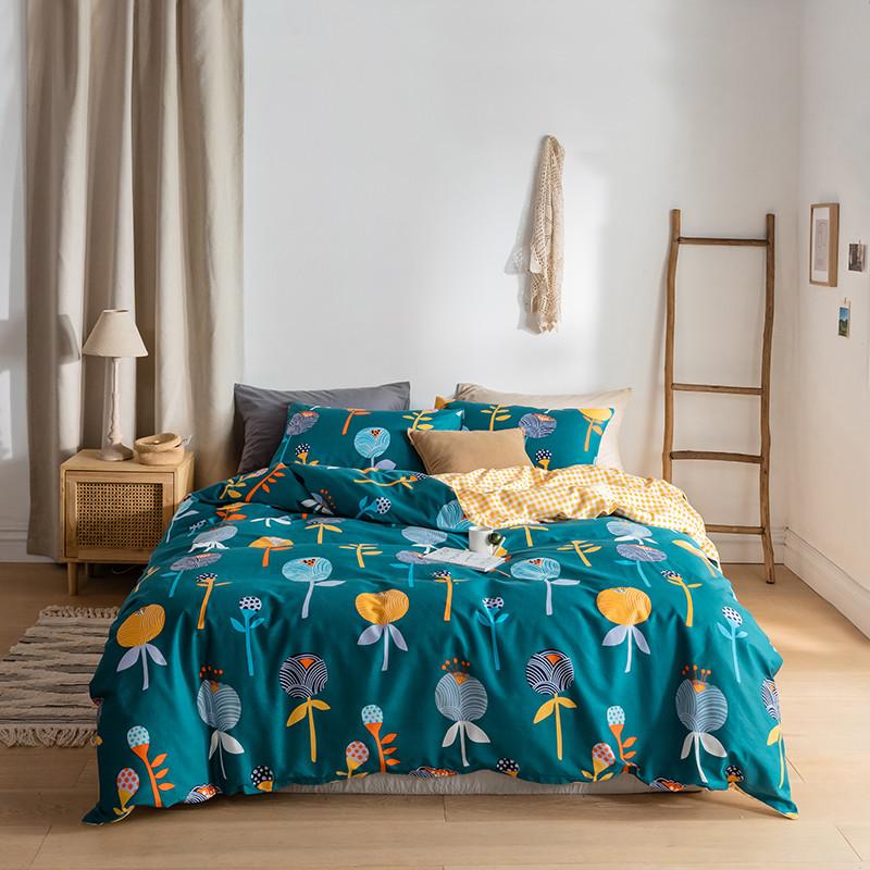 

13372 pure cotton Bohemian style duvet cover set home bedding set 1.2m 1.5m 1.8m bed with fitted bed sheet, 10