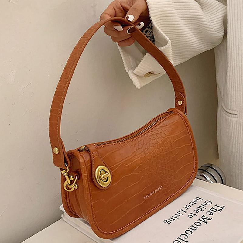 

Crocodile Pattern PU Leather Crossbody Bags For Women 2021 Chain Female Shoulder Handbags Small Purses Travel Cross Body Bag, Black