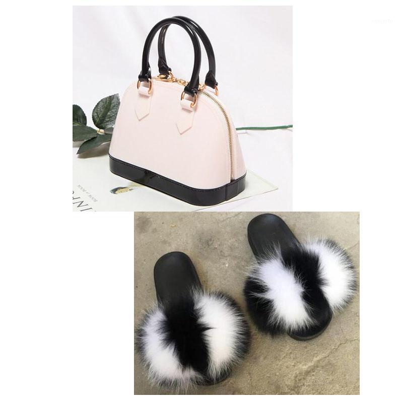 

fur furry slides and purse set wholesale fuzzy slippers women summer fluffy slide fur slides and bags platform slipper1, As picture shows