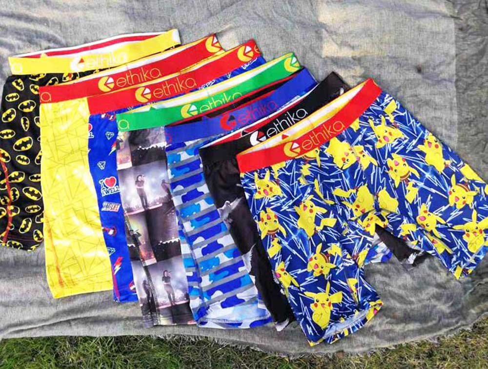 

Random styles high quality Ethika Men's boxer underwear sports hiphop rock excise underwear skateboard street quick dry Polyester MIX COLOR, Underpants mixed colors