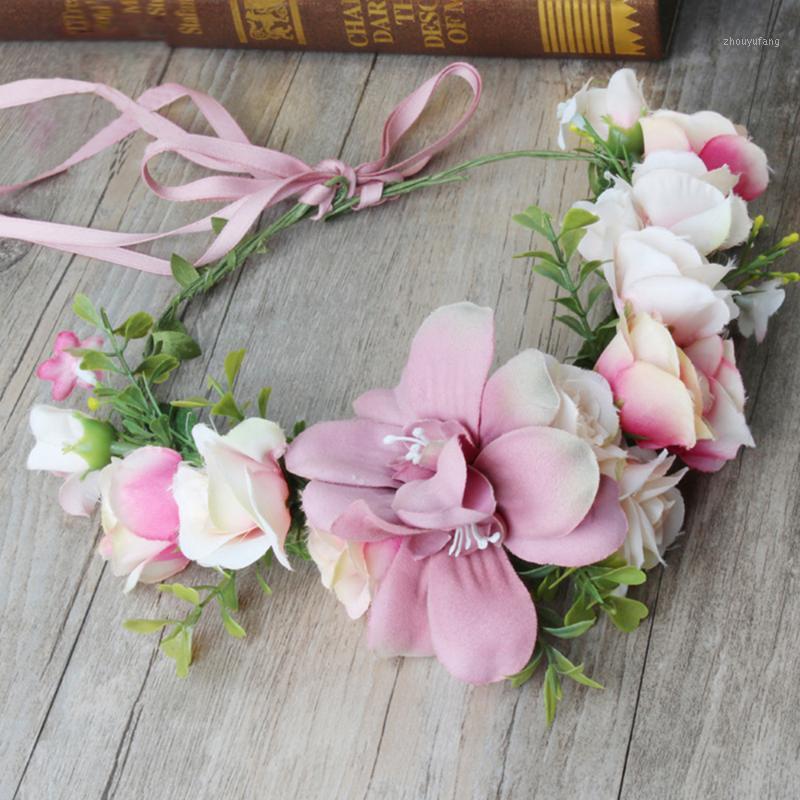 

Decorative Flowers & Wreaths Handmade Wreath Garland Bridal Hair Accessories Travel Po Headdress Wedding Festival Artificial Flower Decorati