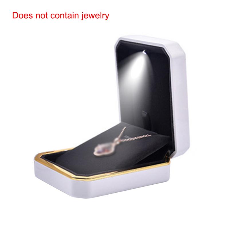

Valentines Day Gift Velvet Ring Box Proposal Engagement Wedding Diamond Ring Decoration Case Led Light Jewelry Display Gift Box