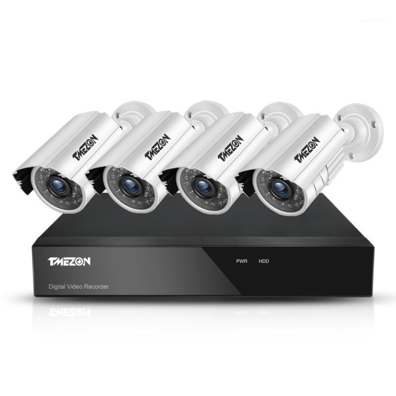 

TMEZON 4CH CCTV System 4PCS 720p Outdoor Weatherproof Security Camera 4CH 1080N DVR Day/Night Kit Video Surveillance System1