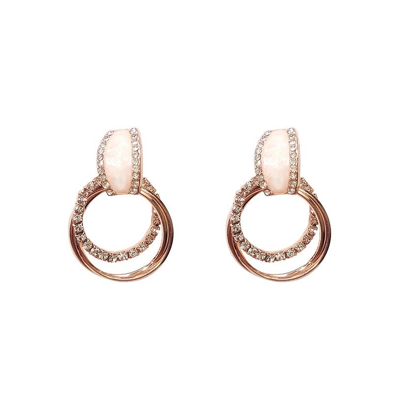 

2020 New design fashion jewelry multi-layer copper ring earrings exquisite crystal earrings party wedding for Women