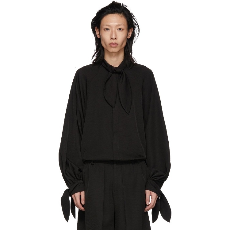 

2021 New S-6xl!! Casual Men's Style Shirt Collar Loose Bow Shirt. SNOF, White