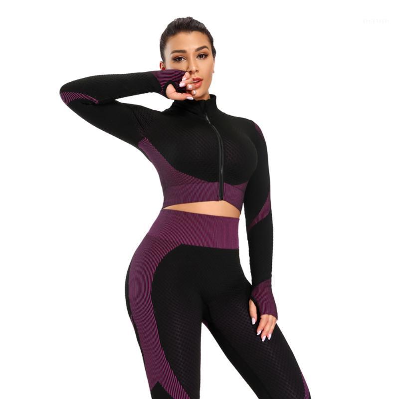 

Women' Seamless Yoga Wear Shockproof Sports Bras Running Fitness Fashion Zipper Sports T-shirt Elastic Tight Yoga Pants Set1, Green bra