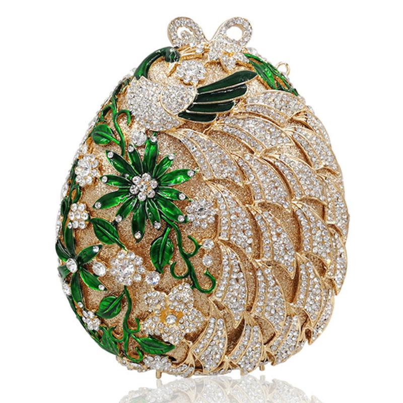 

Luxury Gold Evening Bags For Women Crystal Shoulder Handbags Fashion Ladies Mini Party Prom Clutch Purses Chain Mini Handbag, Color same as pictur