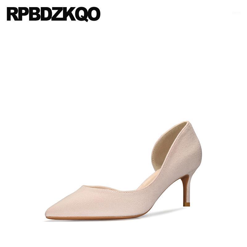 

medium heels 10 42 stiletto women shoes size 4 34 scarpin suede pumps thin high slip on nude pointed toe 8cm 2019 33 big1, Nude 6cm
