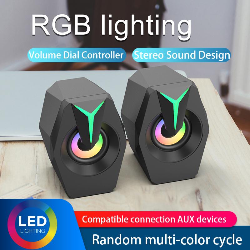 

Portable wired gaming speaker Computer speaker 2.0 USB powered stereo volume control, stereo subwoofer with LED light