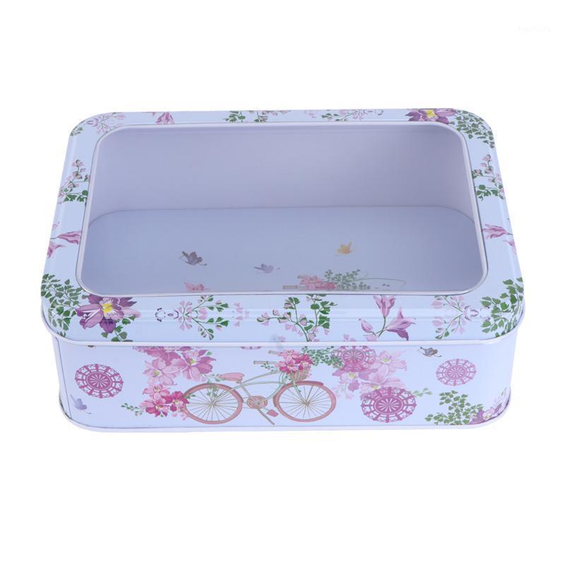 

1pc Iron Candy Box Festival Gift Box Transparent Window Sundries Storage1