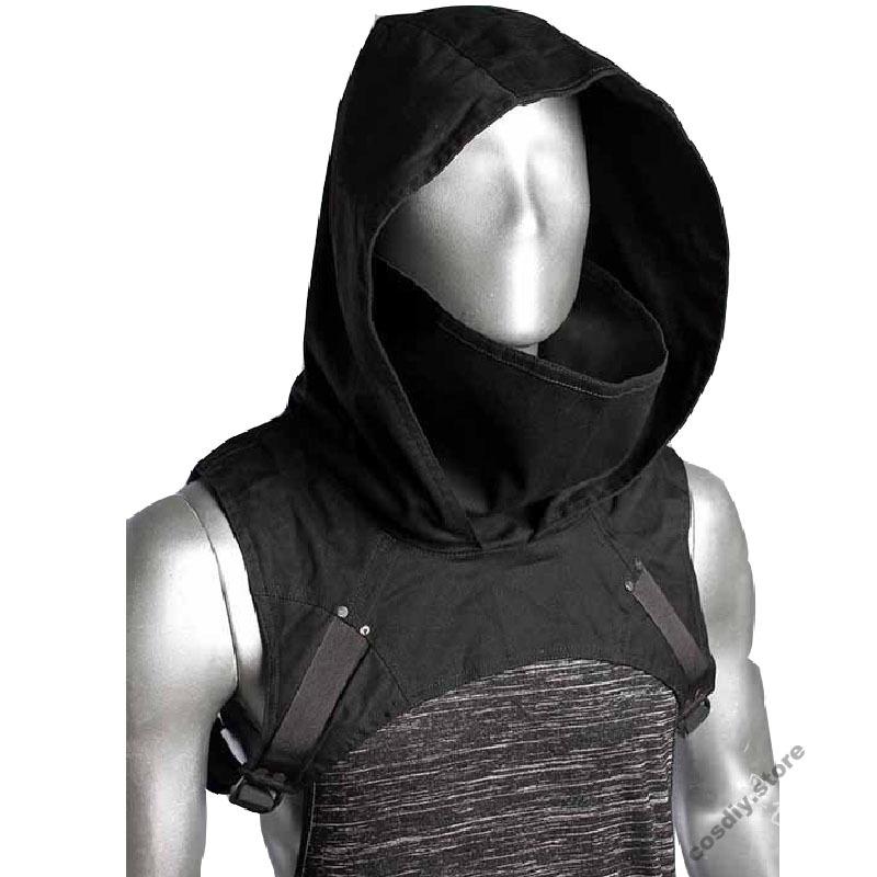 

Halloween Assassin Hood Cowl Scarf Punk Gothic Hat Neck Warmer Cosplay Accessory Helmet Gear For Men Women