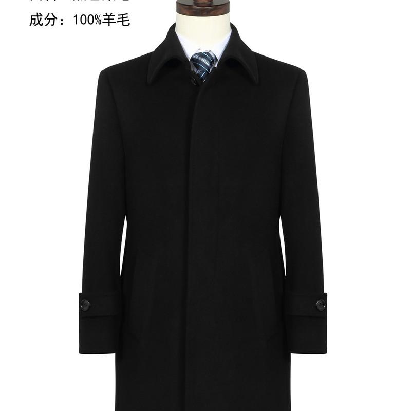 

Paragraph of lai's wool coat HD5007 navy wool coat lapels property security, Black