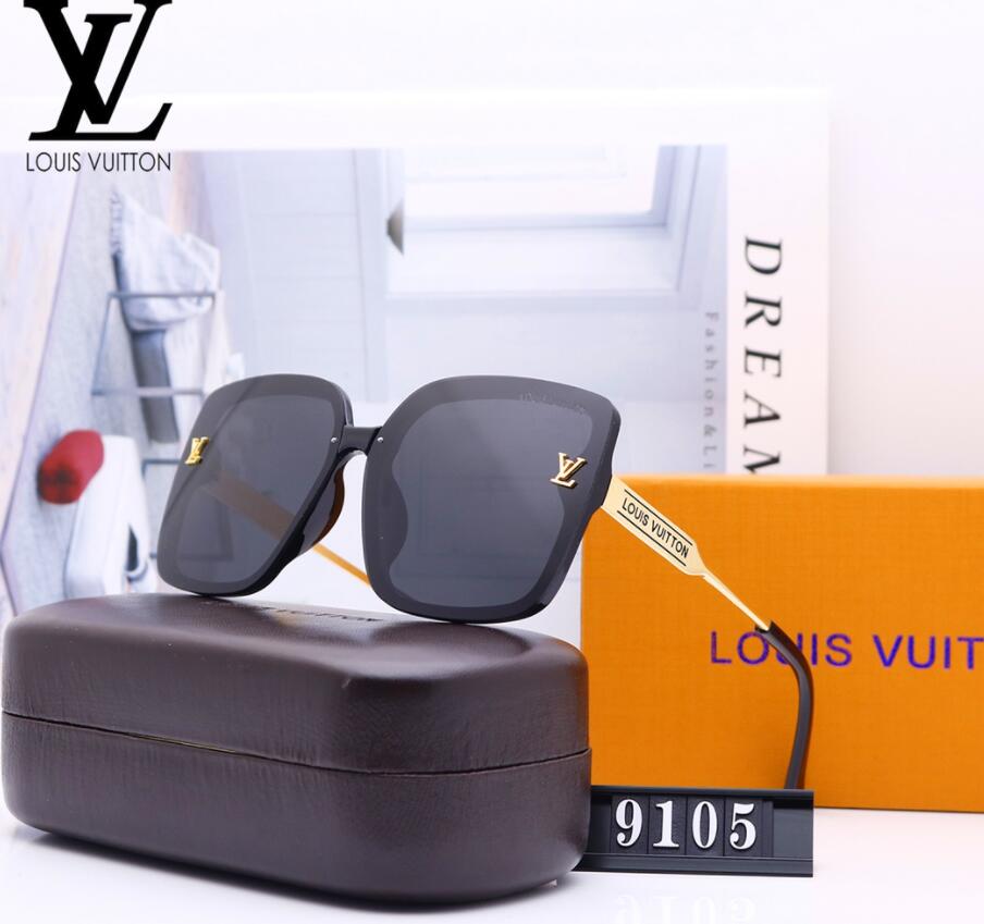 Verre de haute qualité Lanes Luxury Brand de luxe Lunettes de soleil Vintage Pilot Sun Gernes Polarisé UV400 Men Femmes 9105