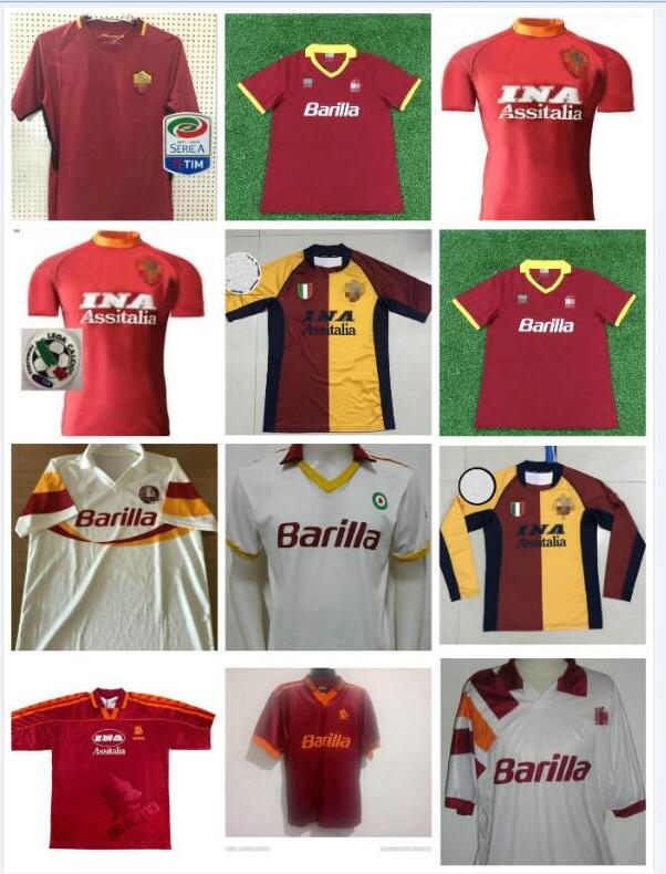 

Top 94 01 02 Roma Retro soccer jerseys TOTTI football shirt 1994 2001 2002 BATISTUTA jersey rome Classic maillot de foot, Black;yellow