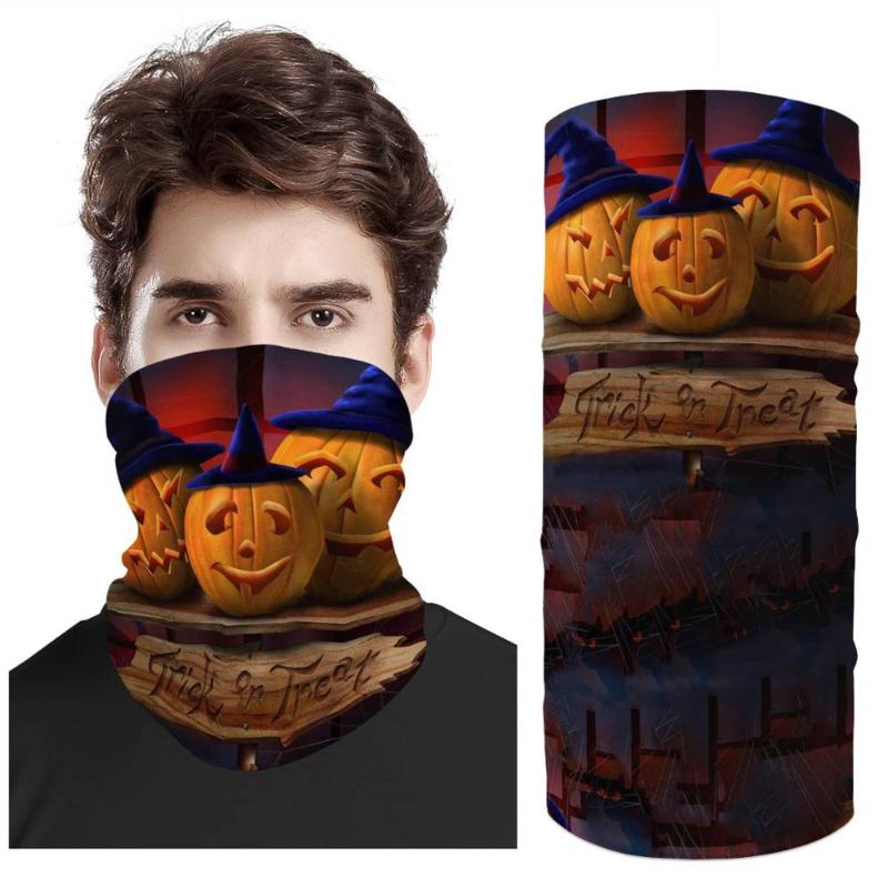 

Wholesale Custom Sublimation Sports Headwear Pumpkin lantern pattern Multifunction Head Scarf Bandana Headband halloween theme