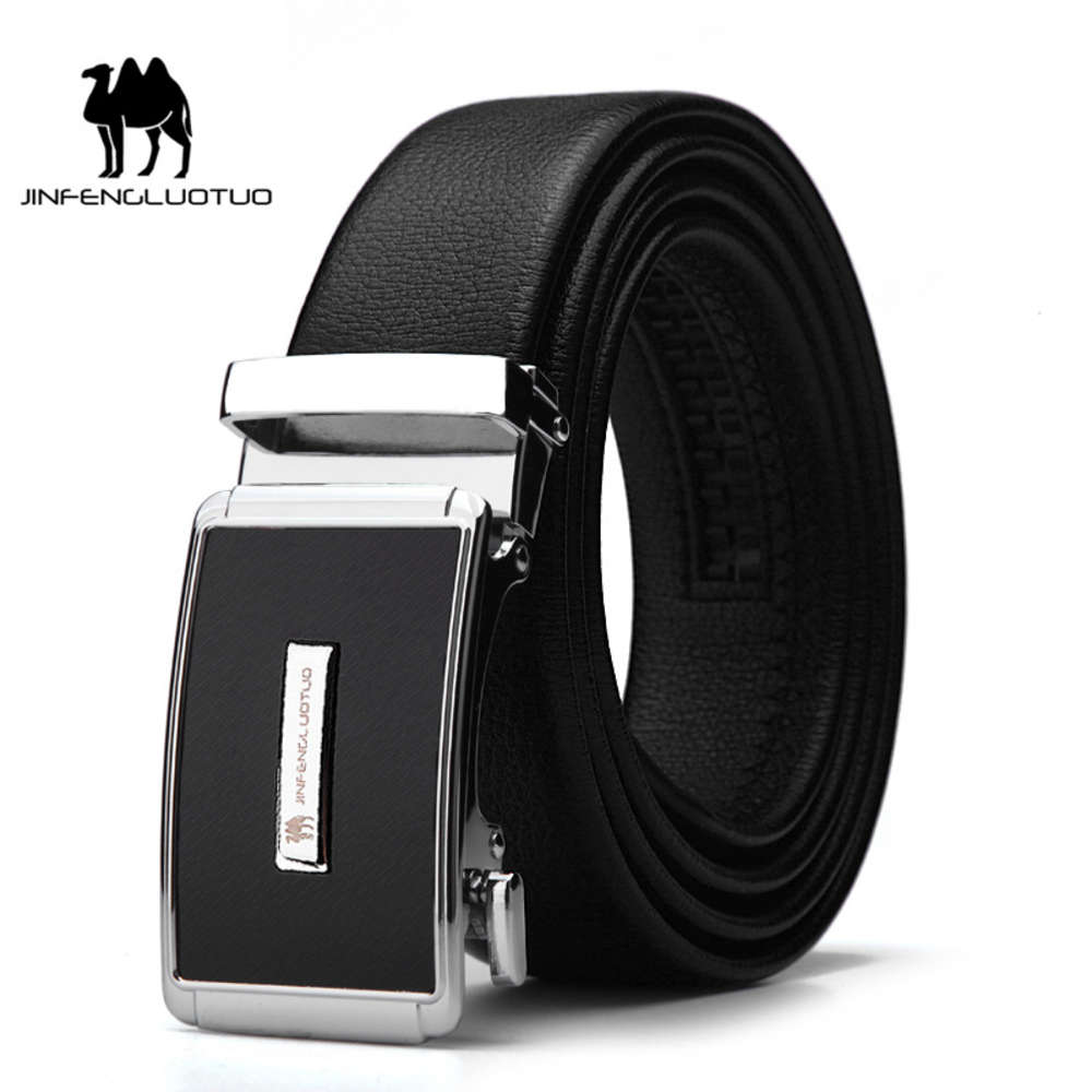 

New launch Golden Camel automatic buckle men's pure leather belt, Black