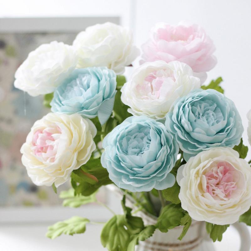 

10pcs Artificial Peony Rose Bouquet Simulation Dew Lotus Western Flower Branch Home Wedding Party Decoration Holiday Gifts DIY1, Pink peony flower