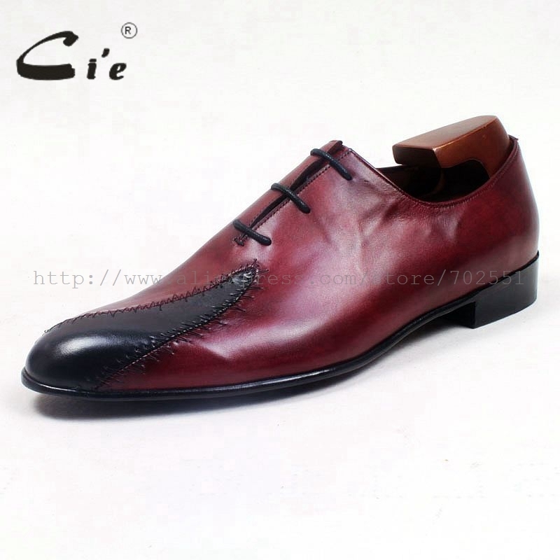 

black patches wine cie mixed colors round shoe100%genuine toe calf outsole blake craft leather breathable men shoe ox514, Wine mixed black