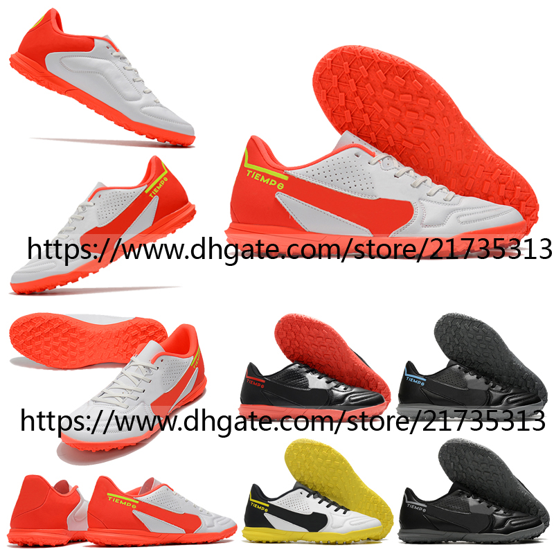 

Tiempo Legend 9 Club TF Soccer Boots Mens High Quality Indoor Turf Leather Low Ankle Football Shoes Black Yellow Red Trainers Soccer Cleats Size US6.5-12