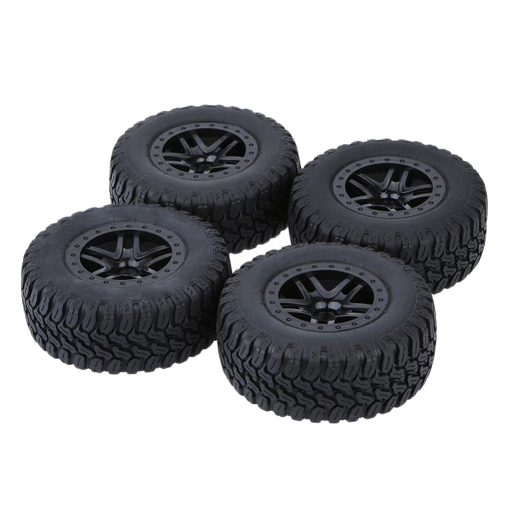 

4 Pieces 1/10 Short Course Truck Rubber Tire Tyres for Traxxas HSP Redcat Kyosho RC Car Accessory 110x43mm/4.33x1.69''