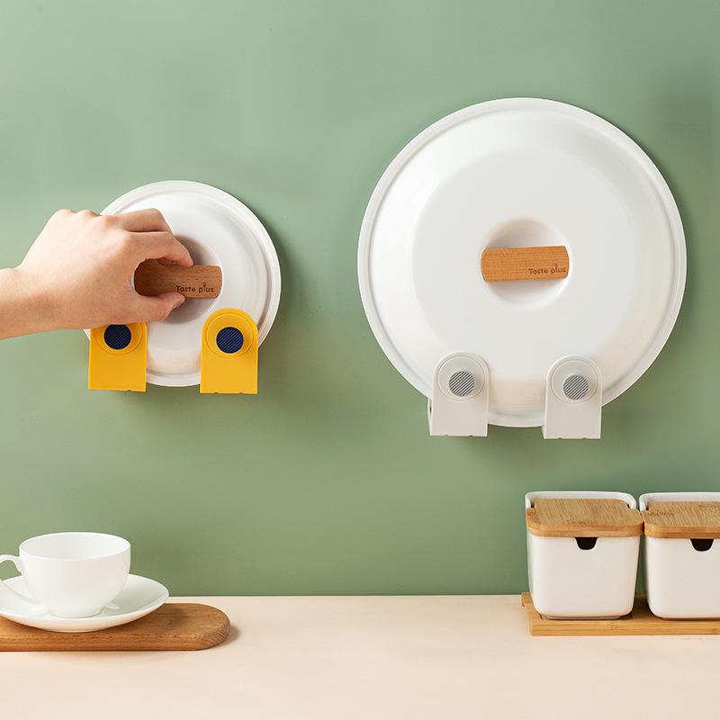 

Kitchen Storage & Organization 2pcs/Set Pot Lid Holder Wall-Mounted Hanging For Pan Cover Rack Organizer Plastic