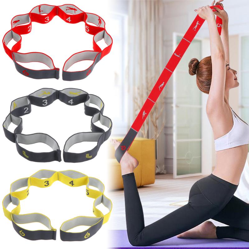 

1PC Yoga Stretch Band Pull Strap Yellow Grey Red Belt Elastic GYM Fitness Dance Exercise Home Yoga Band Sports Accessories