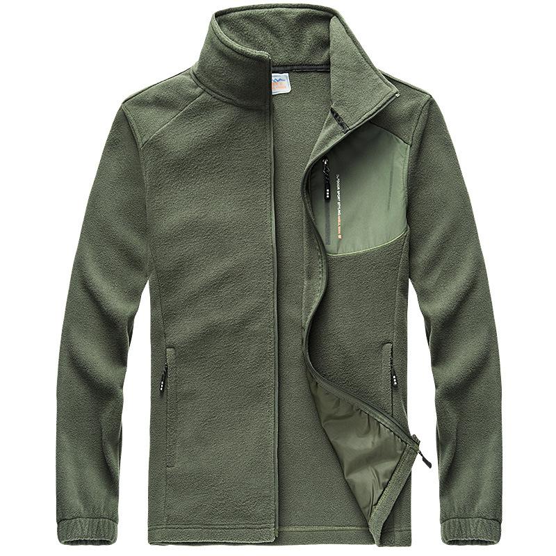 

Men Winter Outdoor Fleece Jacket Thick Warm Mountaineering Double-sided Fleece Sweater Climbing Hiking Traveling, Black