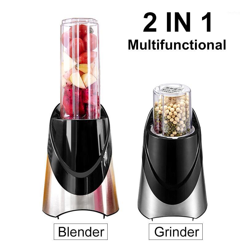 

2 IN 1 Portable Electric Juicer Blender Mini Fruit Mixers Vegetables Fruit Extractors 500ML Bottle + 200ML Dry Grinder Cup1