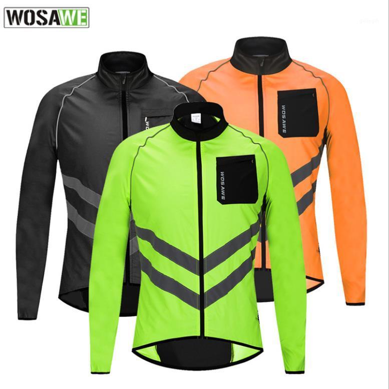 

WOSAWE cross-border cross-country mountain road cycling fishing skin windbreaker reflective and water-repellent long-sleeved shi1, Green