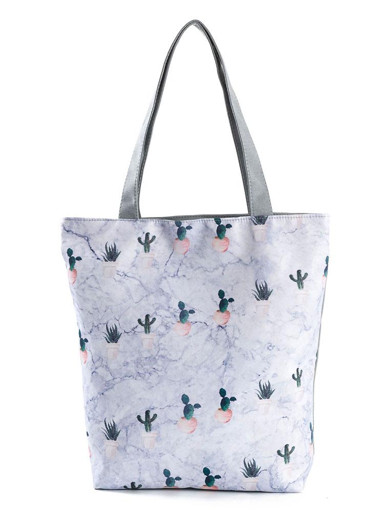 

Female Shopping Bags 2021 Sale Marbling Classic Art White Shoulder Bag Ladies Large Capacity Tote Bag Cactus Print Handbag Women, Fruit bag