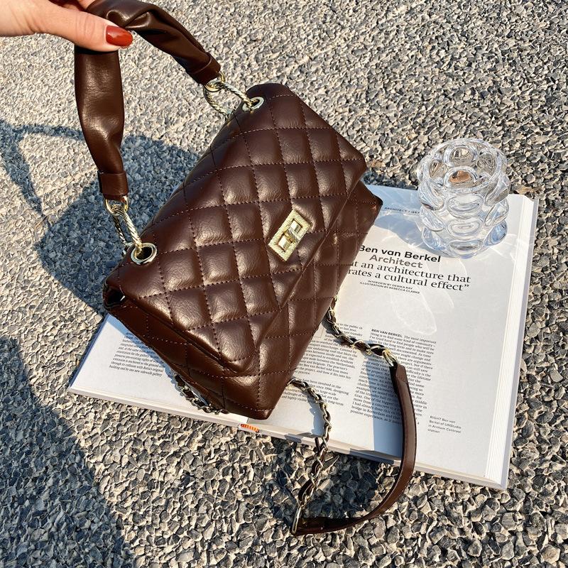 

Portable Women's Bags 2021 Spring New Trendy Fashion Korean Chain Personalized Crossbody Portable All-match Shoulder Bag, Black