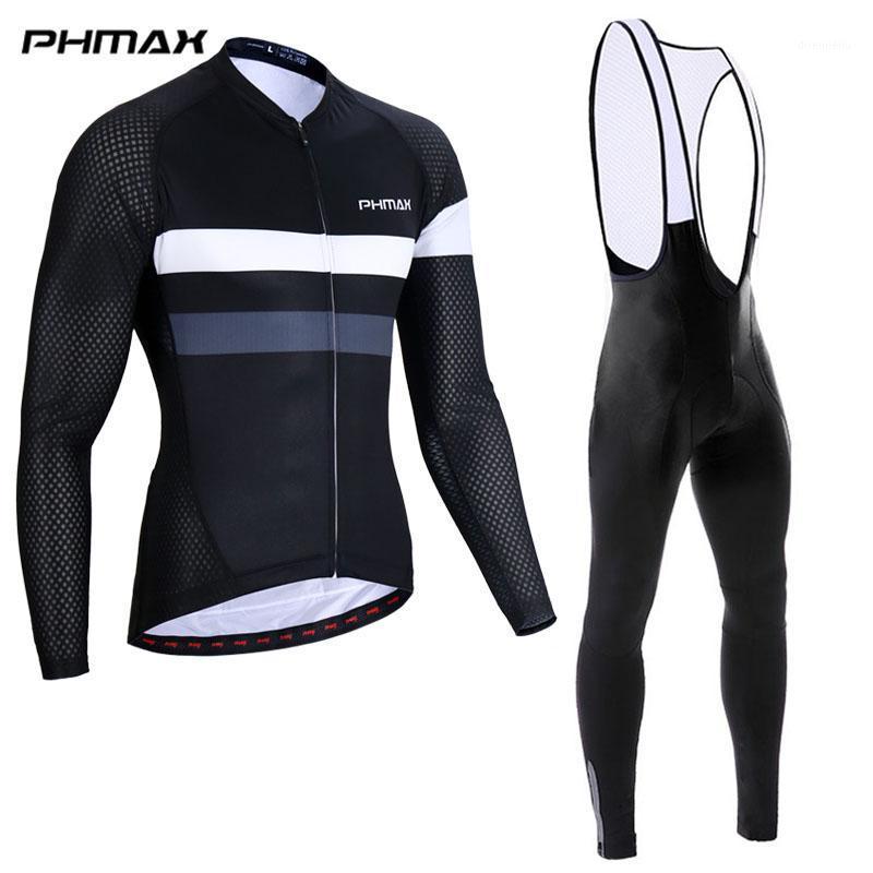 

PHMAX New Long Sleeves Pro Bib Cycling Set MTB Bicycle Cycling Clothing Set Breathable Bike Clothes Maillot Ropa Ciclismo1, Normal cycling set
